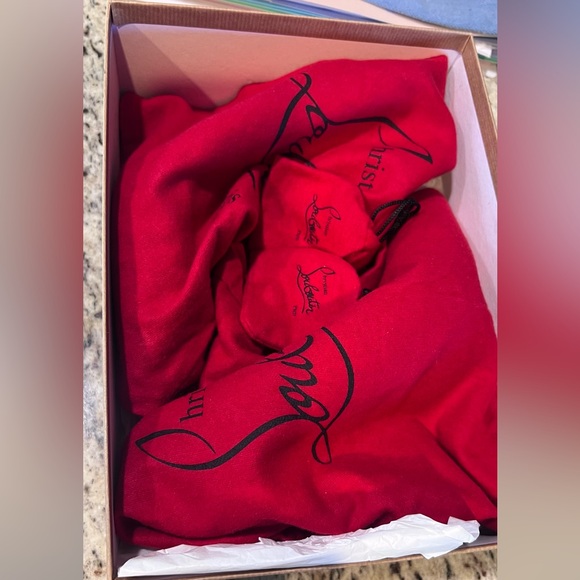 Christian Louboutin BILLY 120 Velvet Silver Studded Eclipse High Heels EU 37 - Picture 12 of 14